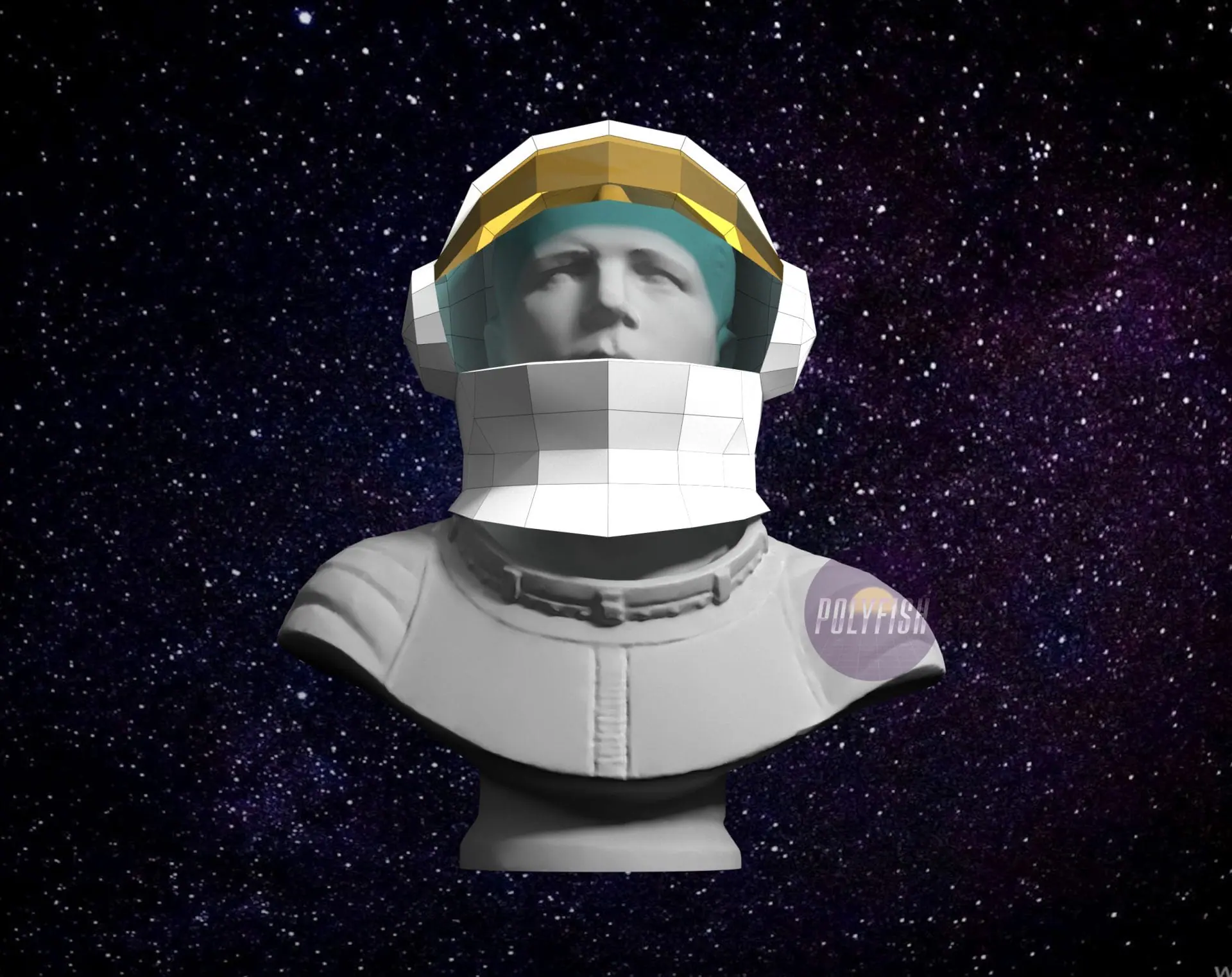 DIY Astronaut Helmet template Papercraft PDF 4 DIY Astronaut Helmet template Papercraft PDF - Image 4