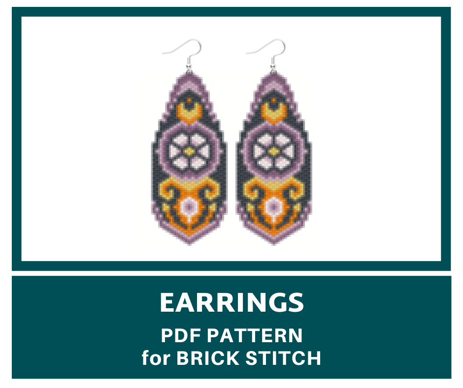 Beaded earrings pattern for brick stitch 1 earringsbeadpattern
