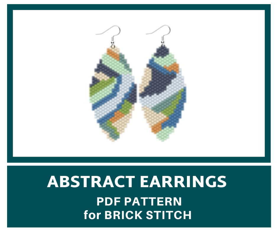 Mismatched abstract brick stitch earrings pattern 1 earringsbeadpattern
