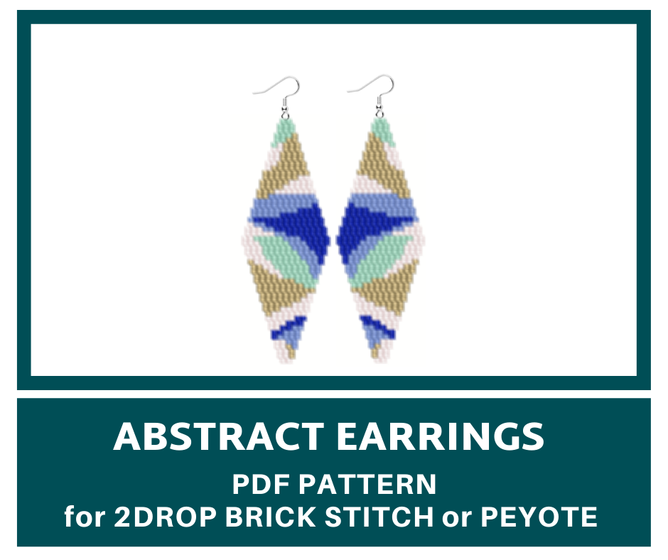 Abstract earrings 2drop peyote pattern 1 earringsbeadpattern