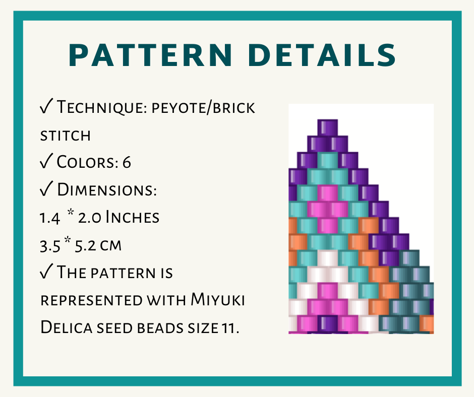 Big vibrant beaded peyote earrings pattern 2 earringsbeadpattern