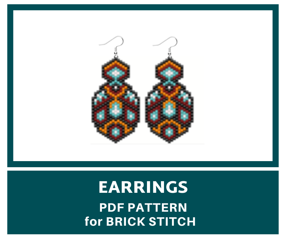 Terracotta brick stitch earrings pattern 1 earringsbeadpattern