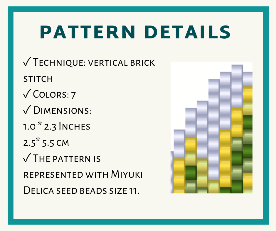 Snake plant earrings pattern for brick stitch 2 earringsbeadpattern