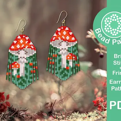 Mushroom fringe earrings pattern