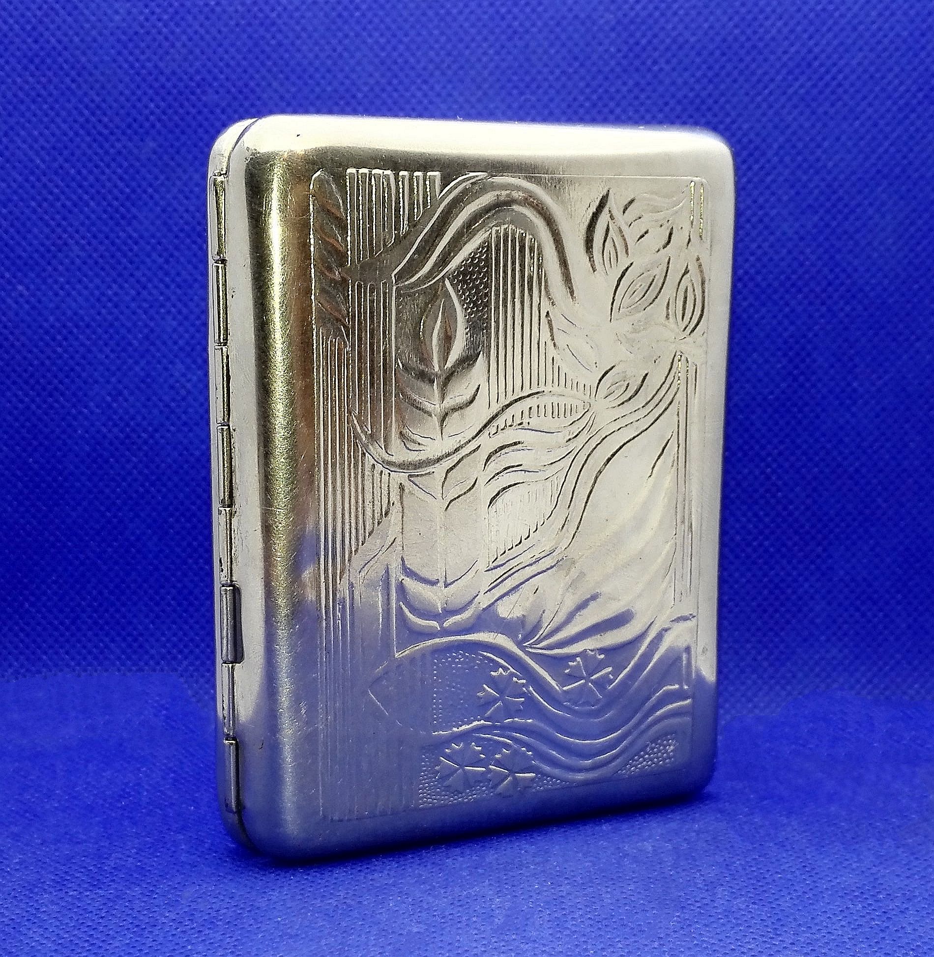 Vintage Soviet Cigarette Case. Metal Case fo Smoker. Tobacco box 5 Vintage Soviet Cigarette Case. Metal Case fo Smoker. Tobacco box - Image 5