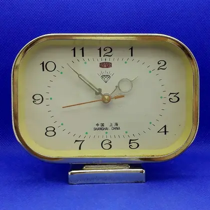 Vintage Mechanical Chinese Alarm Clock Diamond.Shanghai Clock