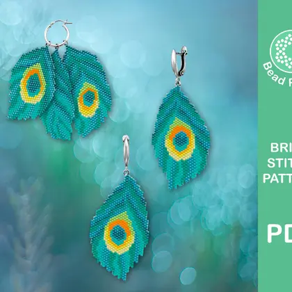 Peacock feather brick stitch patterns
