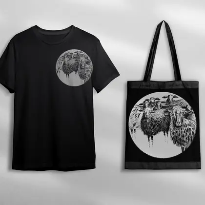 lamb illustration, shopper decoration, clothes