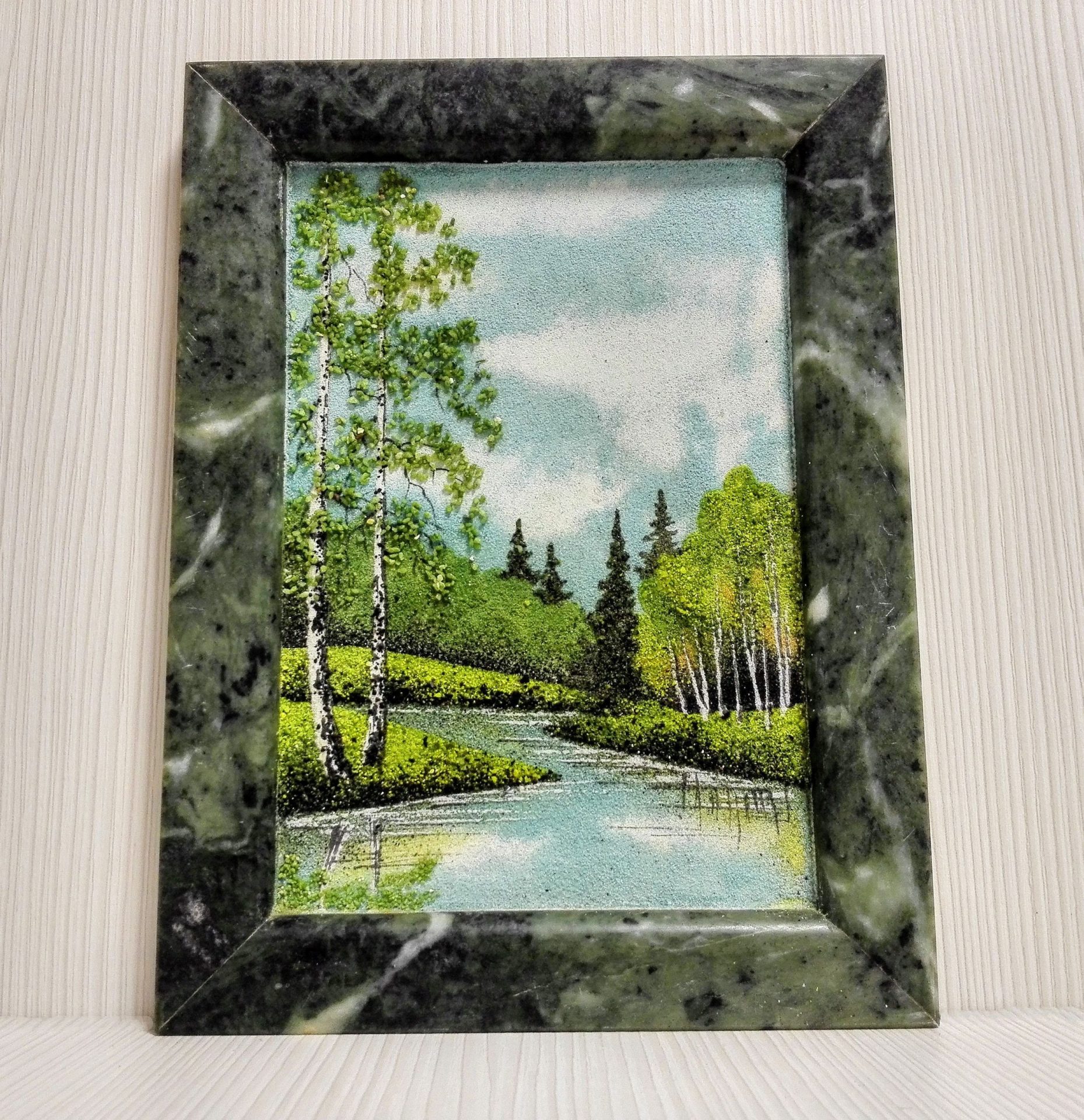 Soviet Picture From Stone. Vintage Russian Painting. Wall decor 3 Soviet Picture From Stone. Vintage Russian Painting. Wall decor - Image 3