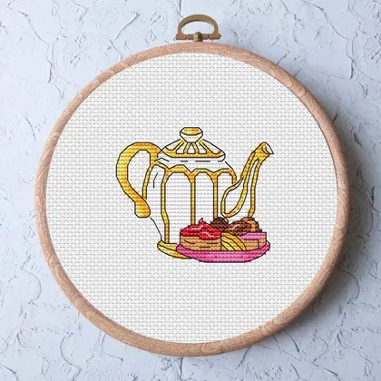 Teapot cross stitch pattern