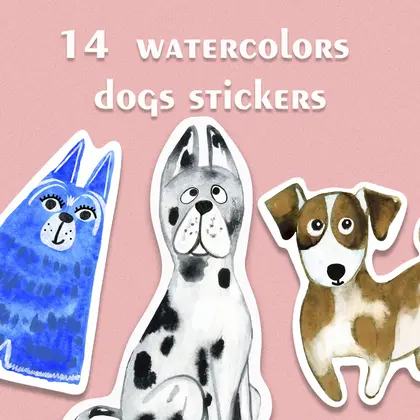 watercolors-cute-dogs-sticker-pack