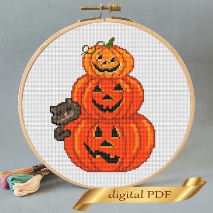 halloween pumpkin cross stitch
