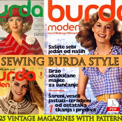 Burda magazine. 25 vintage magazines with patterns. Instant Digital Download