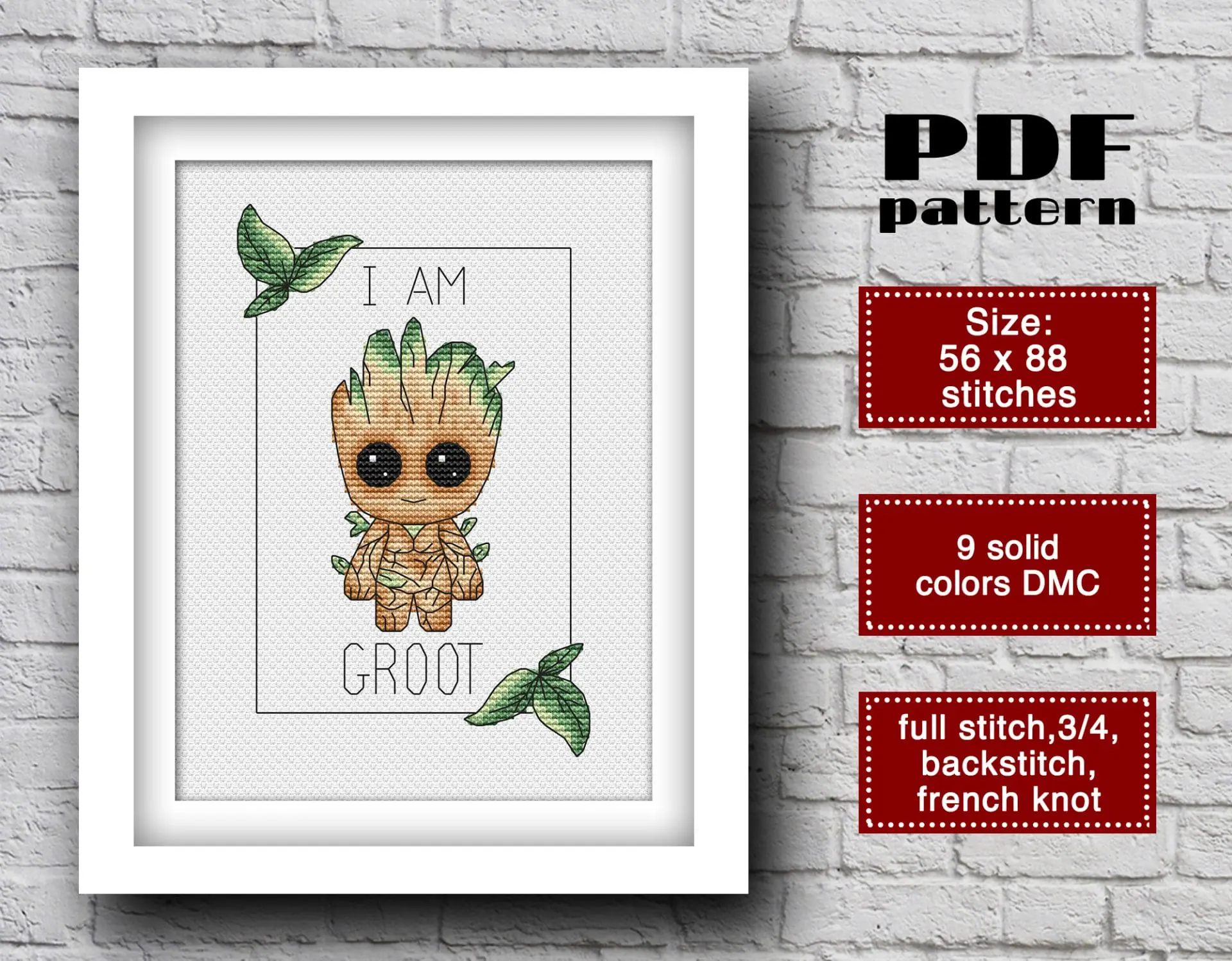 I am groot cross stitch pattern pdf, Guardians of the Galaxy 2 I am groot cross stitch pattern pdf, Guardians of the Galaxy - Image 2