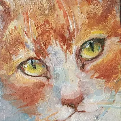 ACEO (sold) Original Miniature Oil Painting Ginger Cat