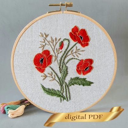 Poppy embroidery PDF