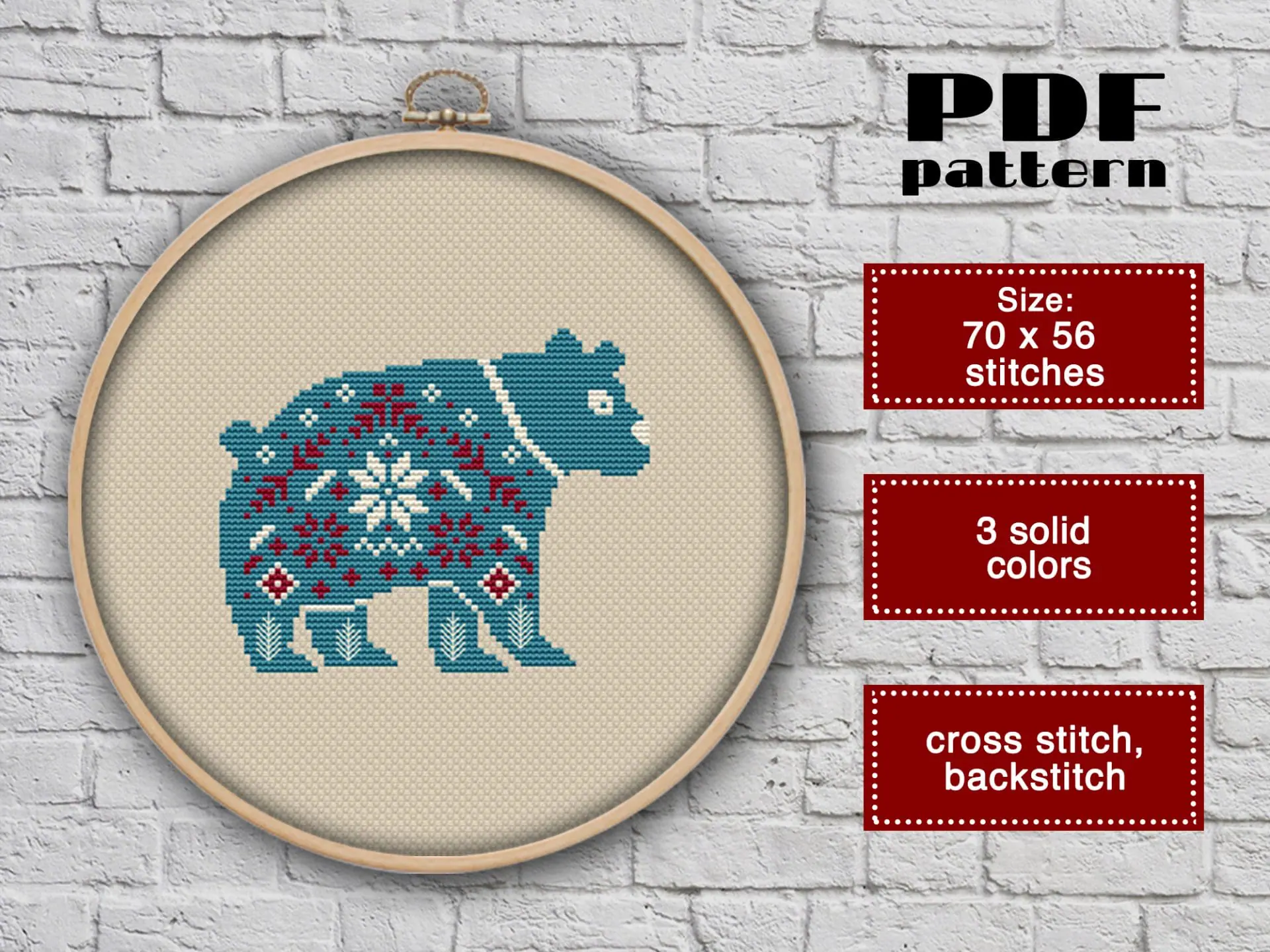 Christmas set cross stitch pattern pdf, Winter cross stitch 3 Christmas set cross stitch pattern pdf, Winter cross stitch - Image 3