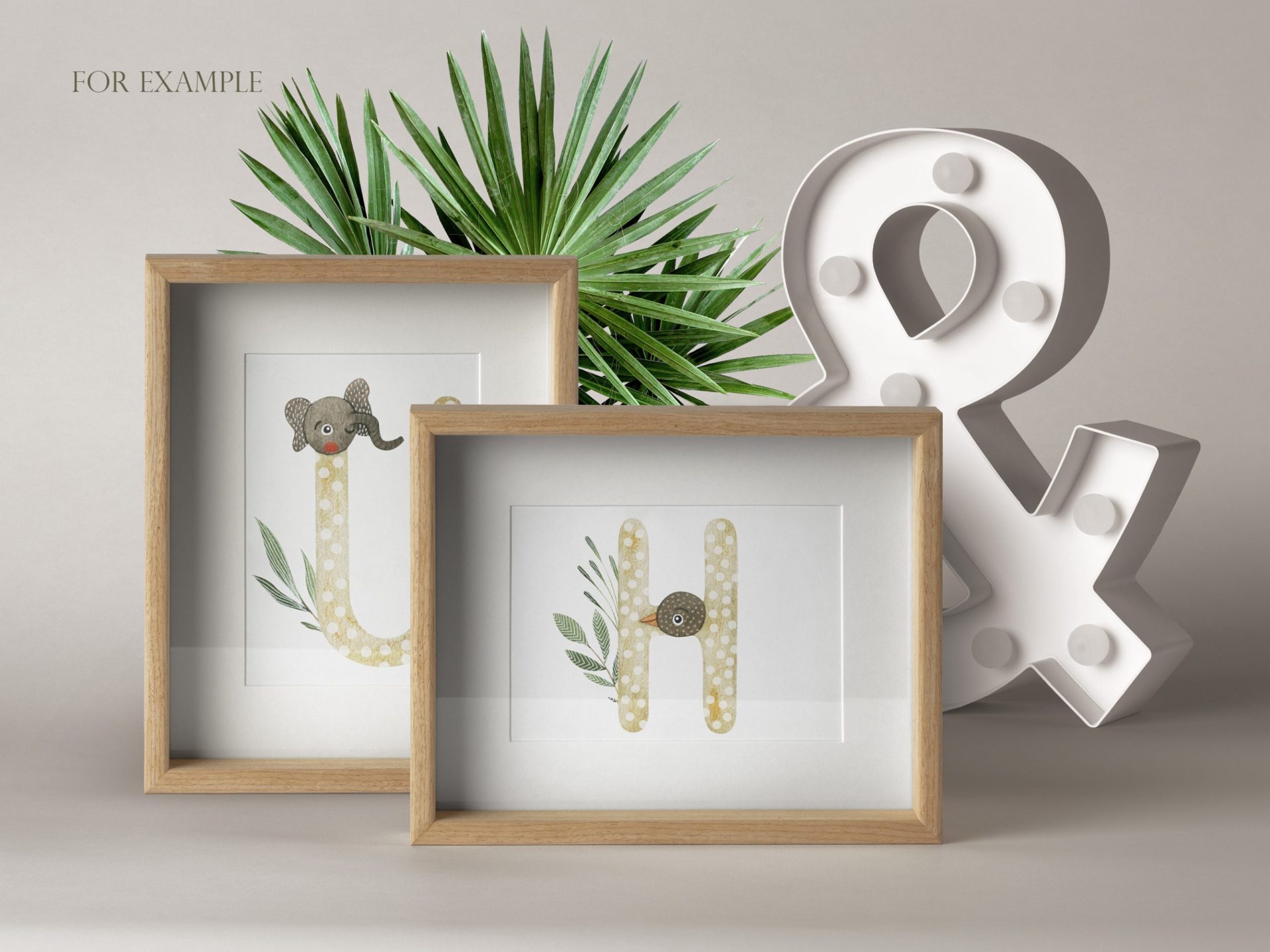 Watercolor alphabet clipart. Cute letters, numbers, greenery 6 Watercolor alphabet clipart. Cute letters, numbers, greenery - Image 6