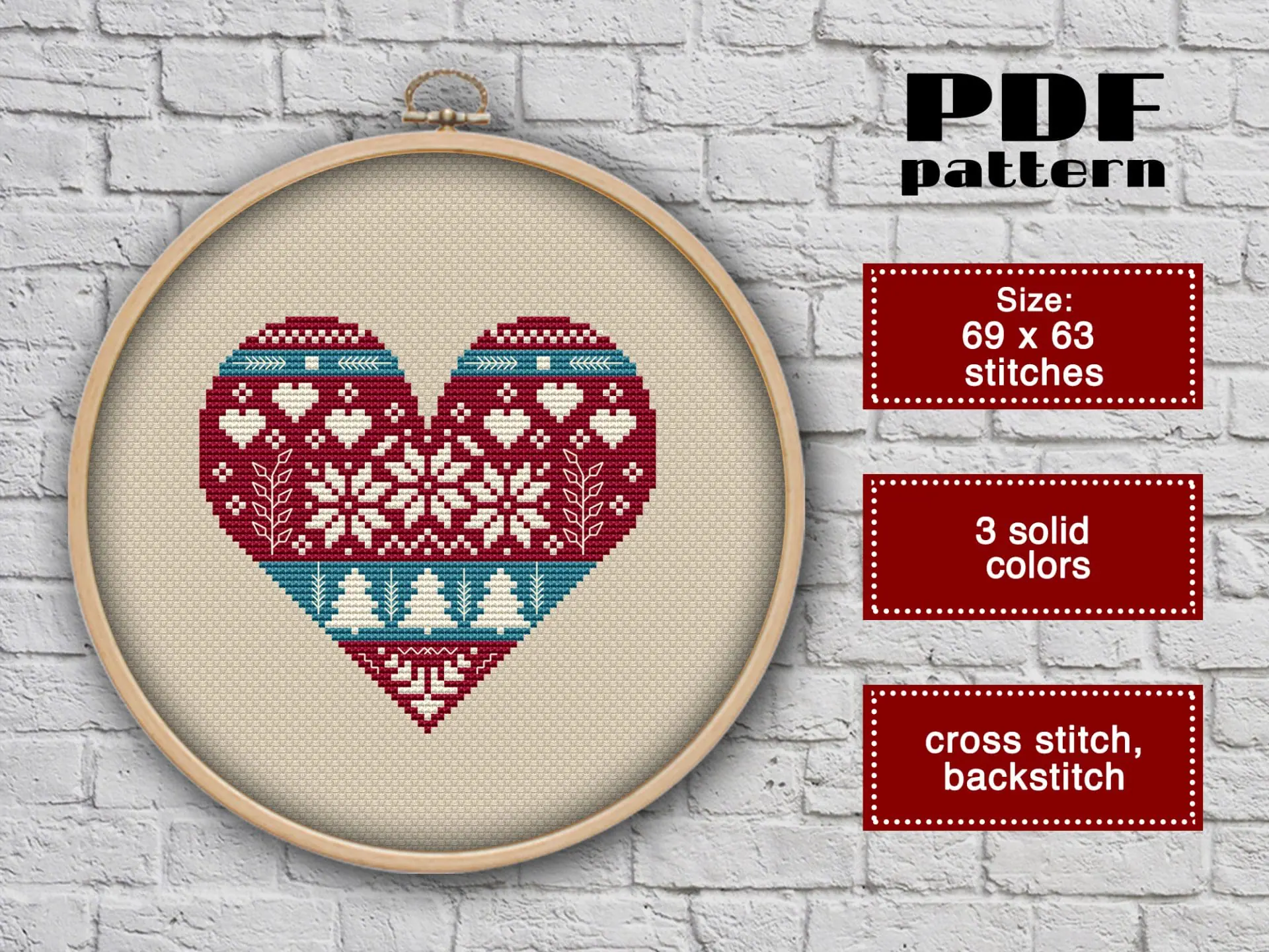 Christmas set cross stitch pattern pdf, Winter cross stitch 5 Christmas set cross stitch pattern pdf, Winter cross stitch - Image 5