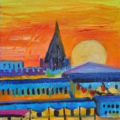 Morocco landscape painting 8*10 inch hot cityscape