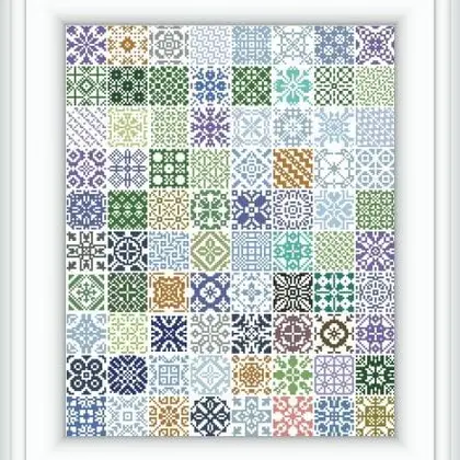 Cross-stitch digital pattern tiles ETUDE