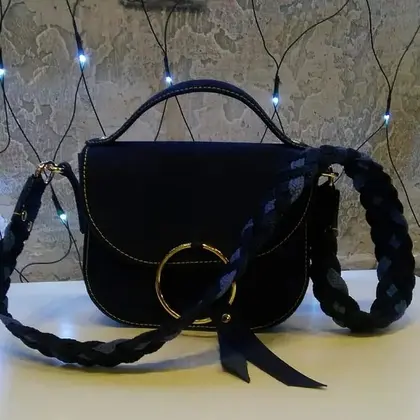 Women's bag in a marine style, genuine leather