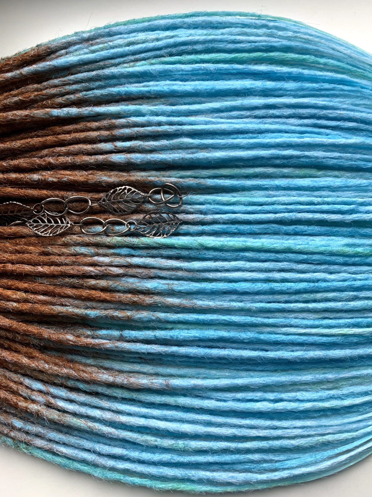 Ginger dreads blue, ombre dreadlocks extensions 5 Ginger dreads blue, ombre dreadlocks extensions - Image 5