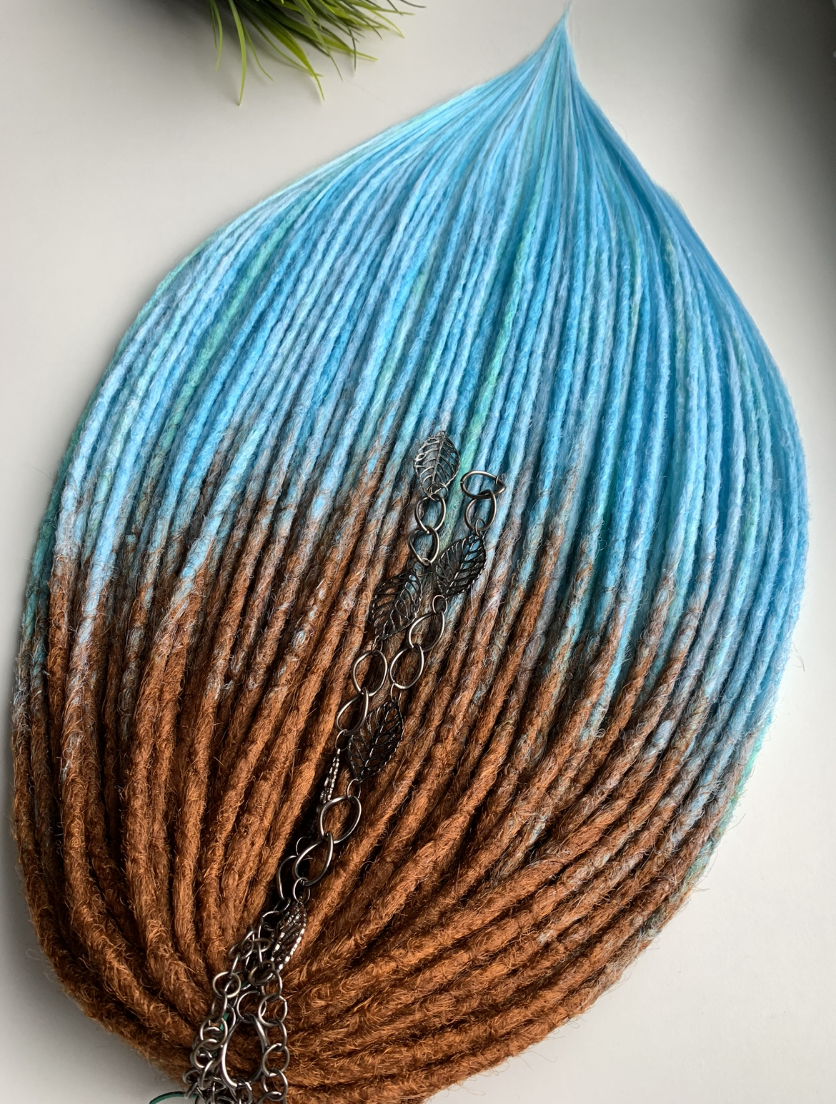 Ginger dreads blue, ombre dreadlocks extensions 2 Ginger dreads blue, ombre dreadlocks extensions - Image 2