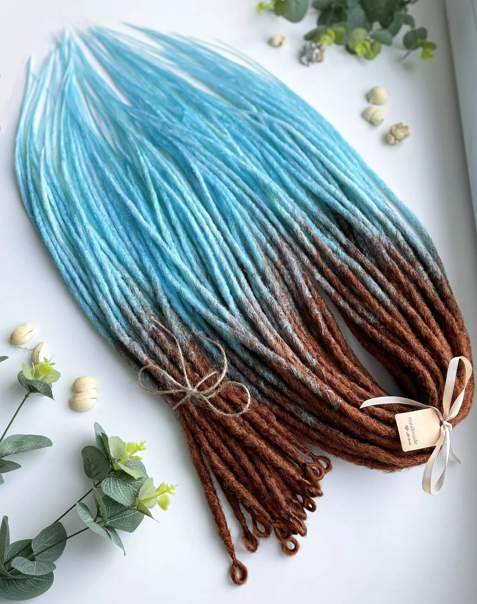 Ginger dreads blue, ombre dreadlocks extensions 1 Ginger dreads blue, ombre dreadlocks extensions