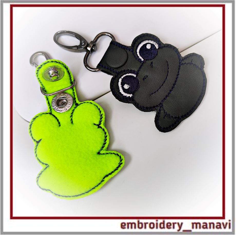 In the hoop embroidery design Keychain "Frog". 7 In the hoop embroidery design Keychain "Frog". - Image 7