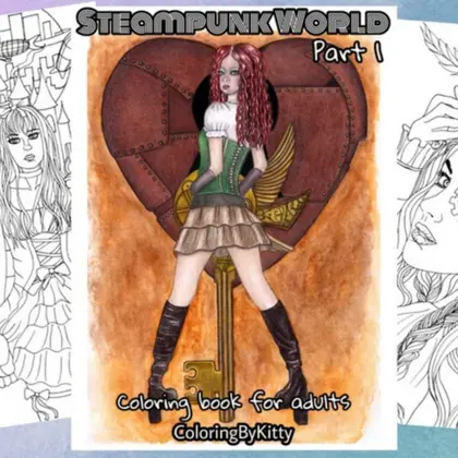 Pdf coloring book "Steampunk World Part 1"