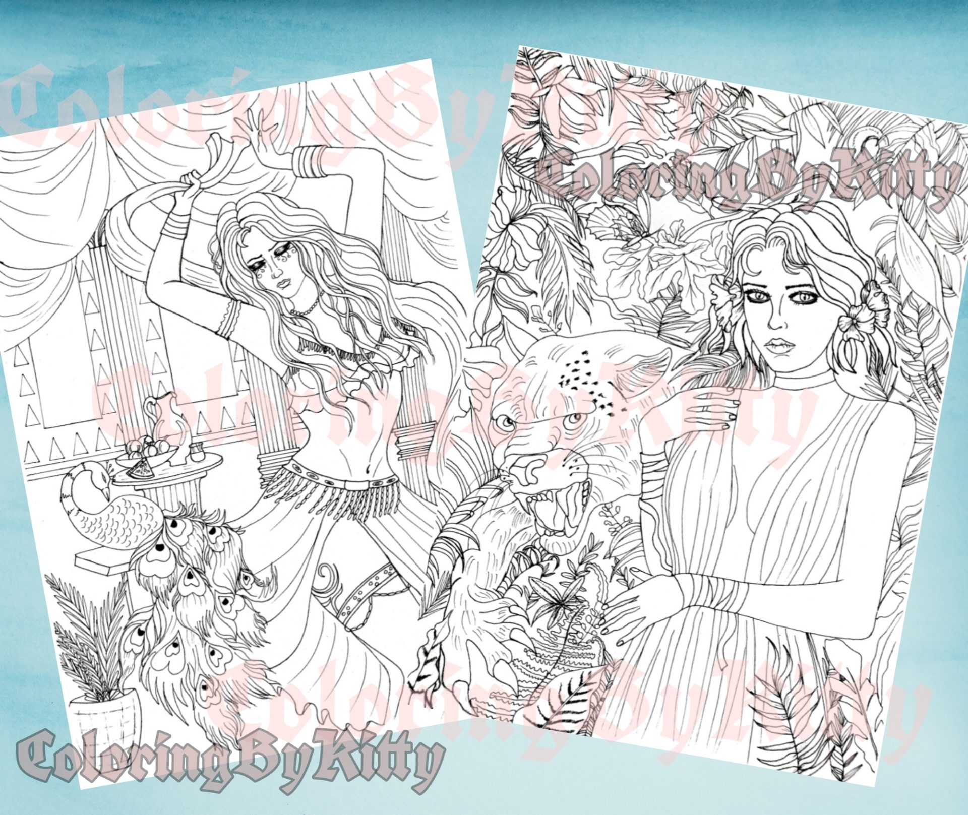 "Delusion" pdf coloring book 20 gothic pages to color 3 "Delusion" pdf coloring book 20 gothic pages to color - Image 3