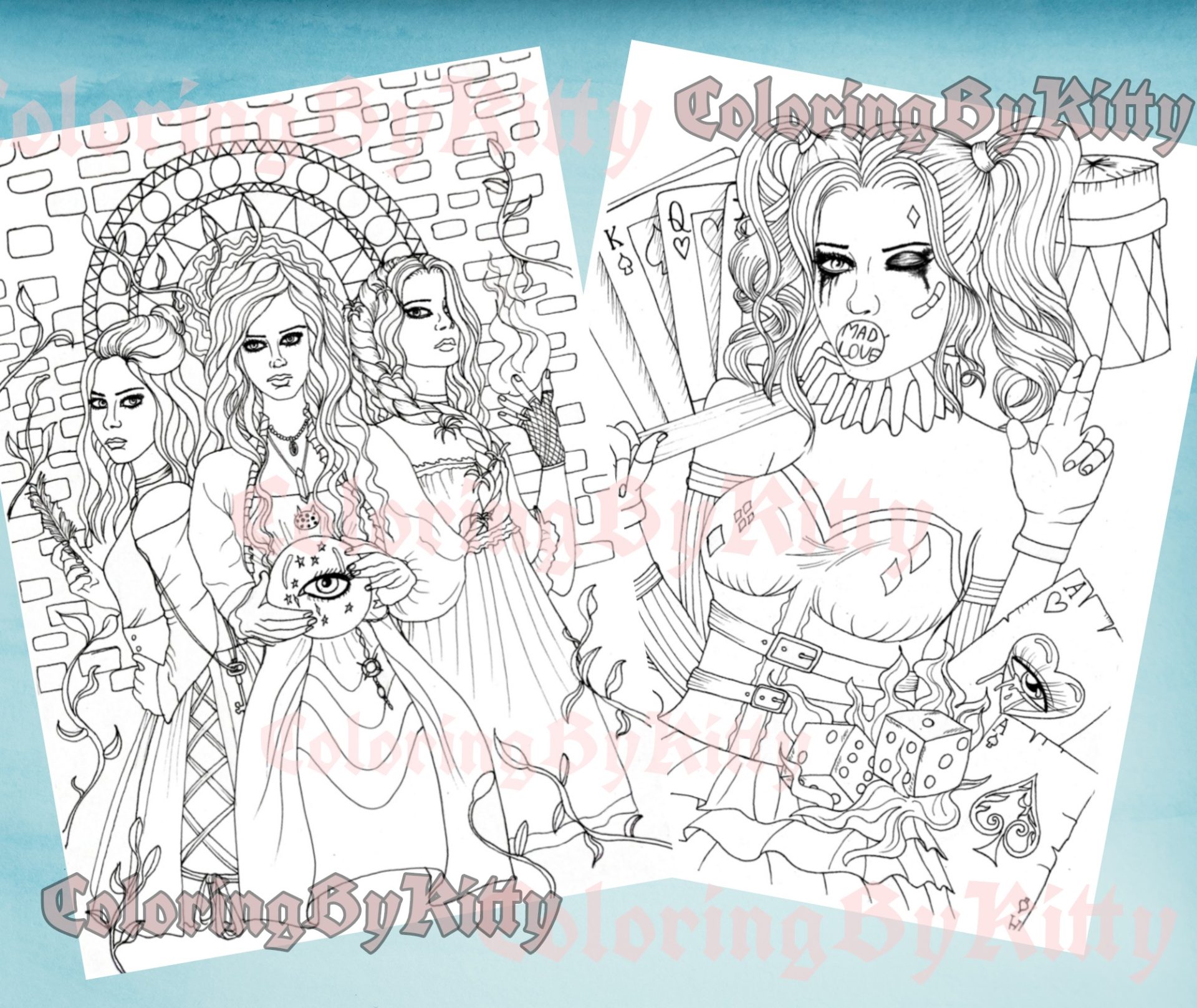 "Delusion" pdf coloring book 20 gothic pages to color 6 "Delusion" pdf coloring book 20 gothic pages to color - Image 6