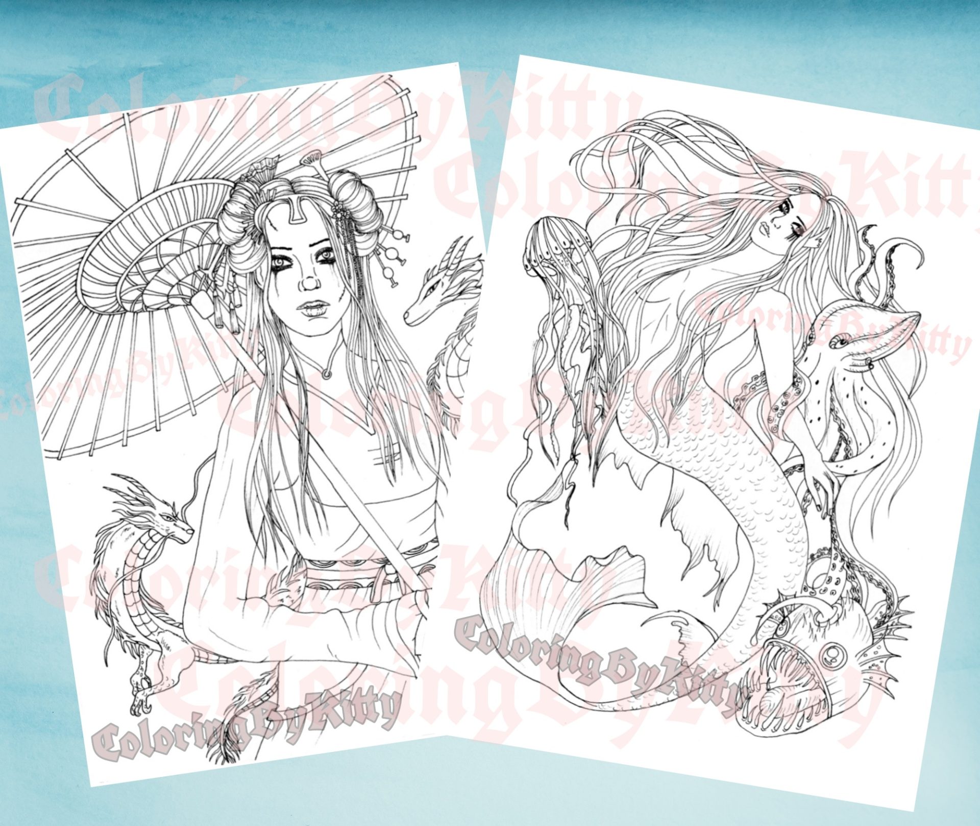 "Delusion" pdf coloring book 20 gothic pages to color 5 "Delusion" pdf coloring book 20 gothic pages to color - Image 5