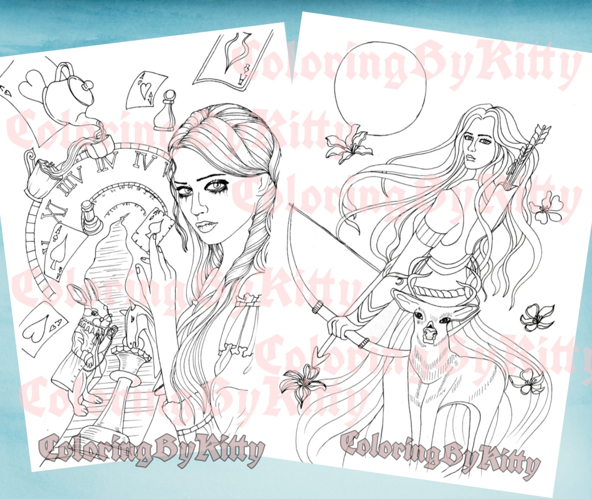"Delusion" pdf coloring book 20 gothic pages to color 11 "Delusion" pdf coloring book 20 gothic pages to color - Image 11