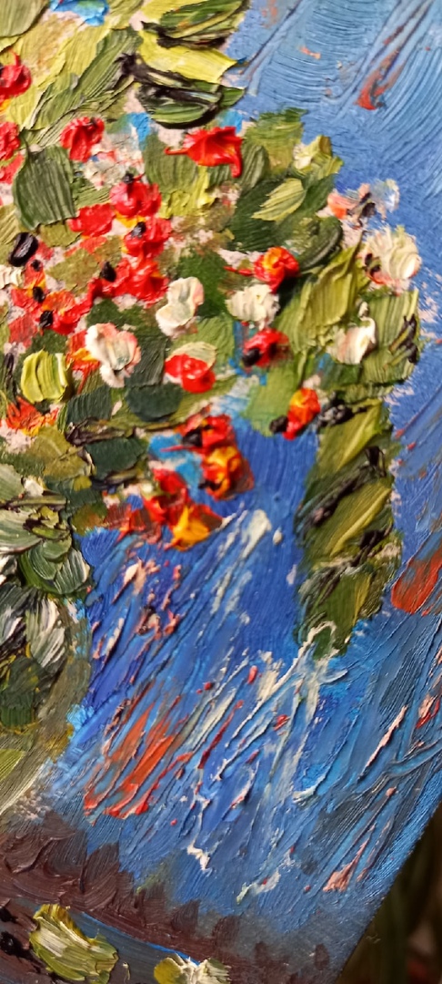 Rowan oil painting 4.7*5.1 inch still life in a vase 2 Rowan oil painting 4.7*5.1 inch still life in a vase - Image 2