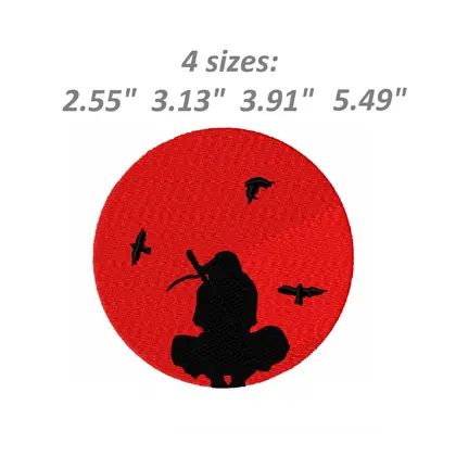 Itachi Embroidery Design, Naruto Samurai sunset file dst, 4 sizes