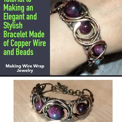 Wire wrap copper bracelet tutorial PDF file