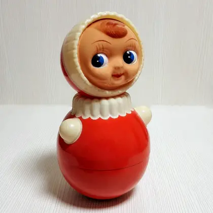 Vintage Soviet Musical Doll Roly Poly.Russian Doll Anime