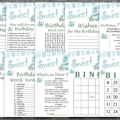 21st Birthday Games package, Adult Birthday Games