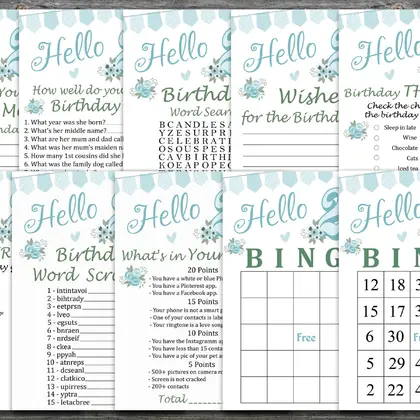25th Birthday Games package, Adult Birthday Games