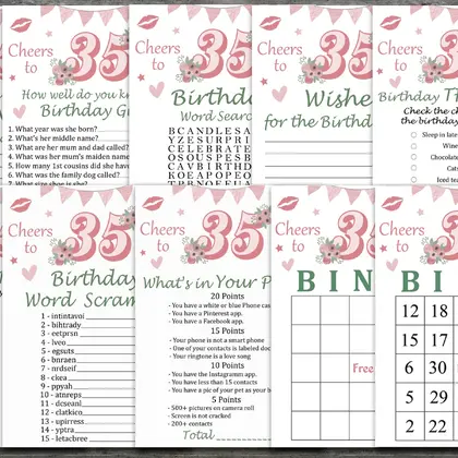 35th Birthday Games package,Adult Birthday Games