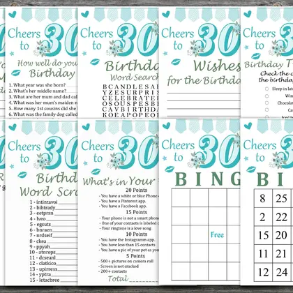 30th Birthday Games package,Adult Birthday Games