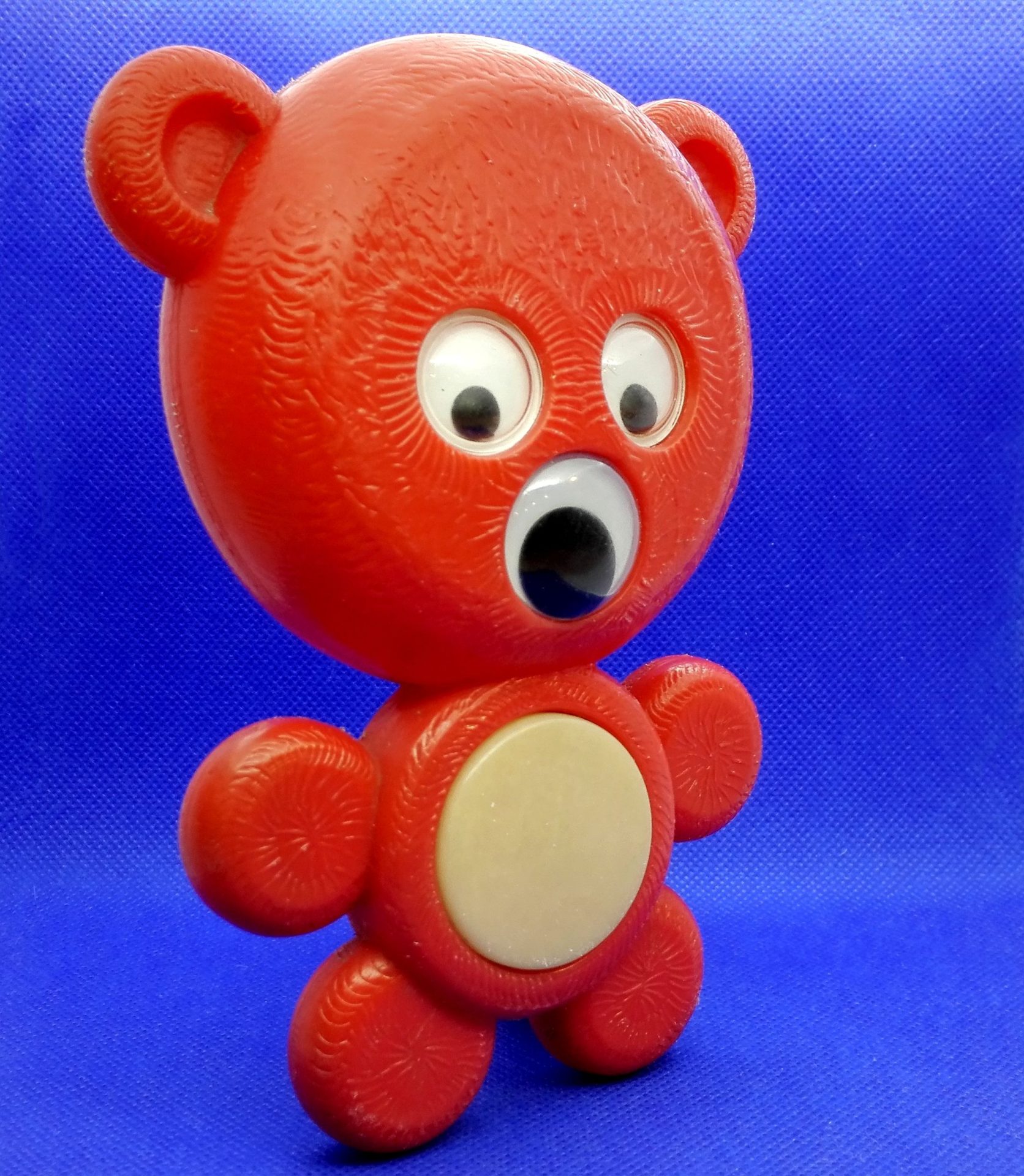 Vintage Soviet Plastic Toy Bear.Antique Toy USSR.Red Teddy Bear 2 Vintage Soviet Plastic Toy Bear.Antique Toy USSR.Red Teddy Bear - Image 2