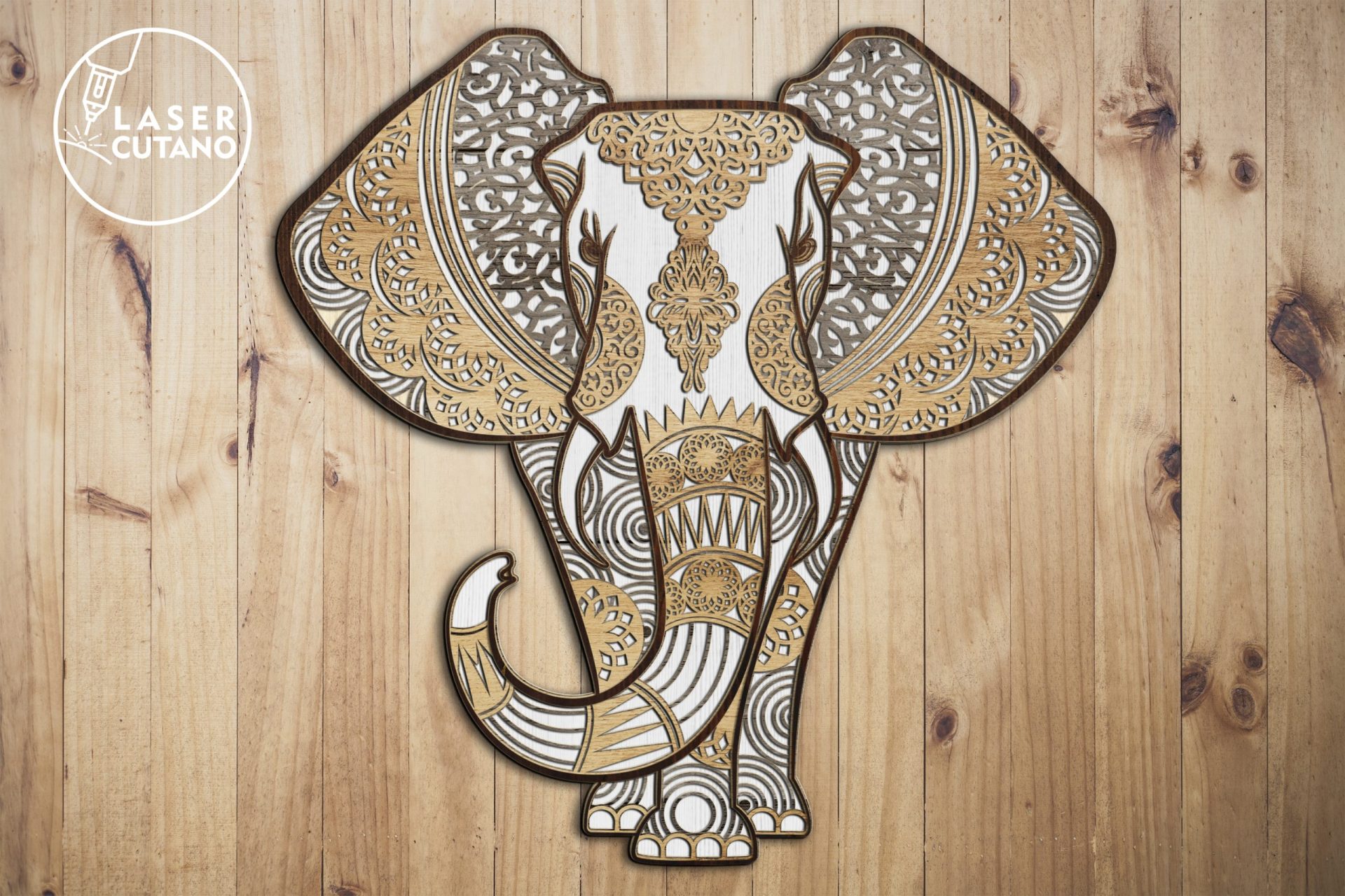 ELEPHANT Template for Laser Cut Wood or Paper Cut 4 ELEPHANT Template for Laser Cut Wood or Paper Cut - Image 4