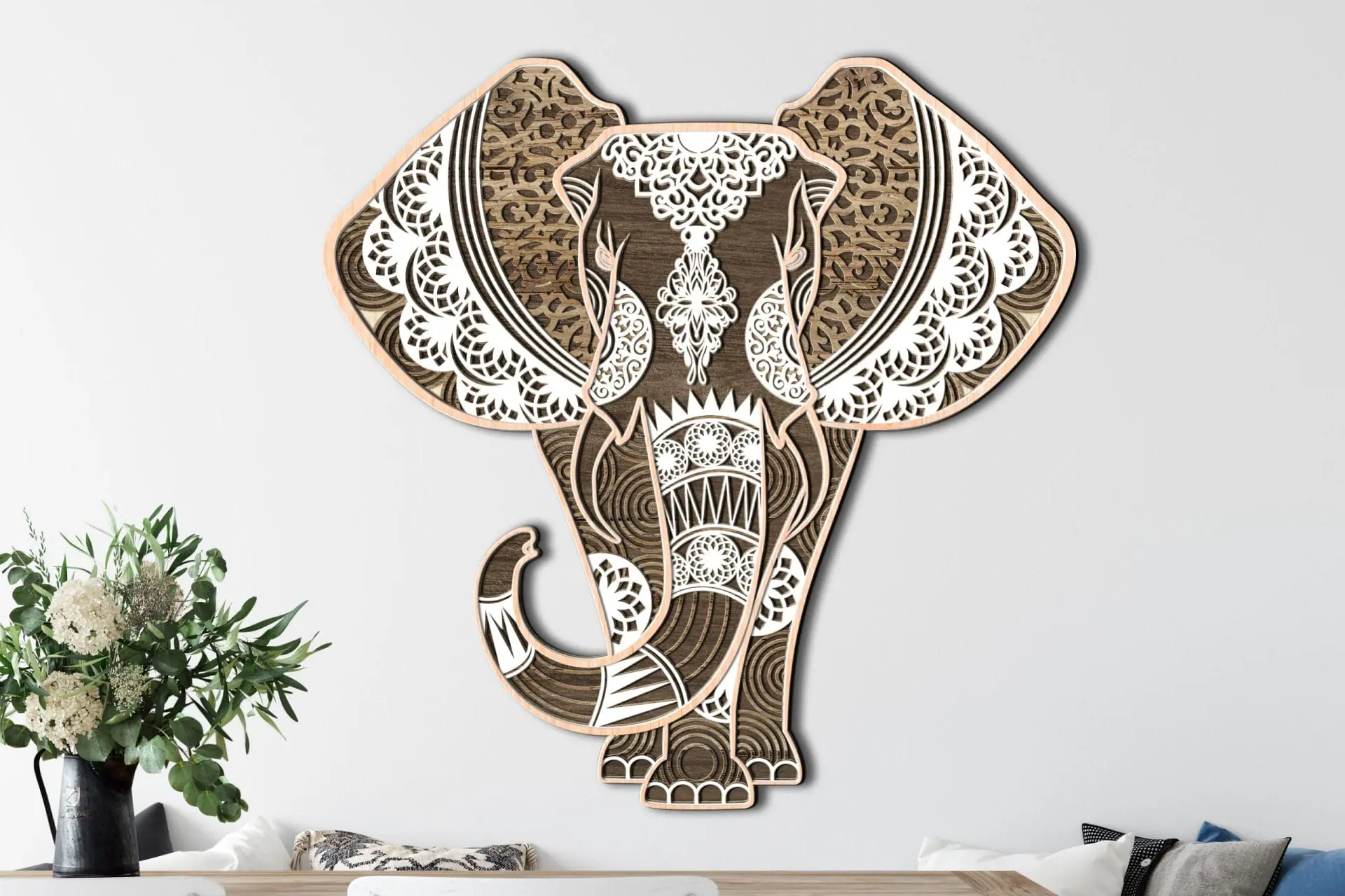 ELEPHANT Template for Laser Cut Wood or Paper Cut 7 ELEPHANT Template for Laser Cut Wood or Paper Cut - Image 7
