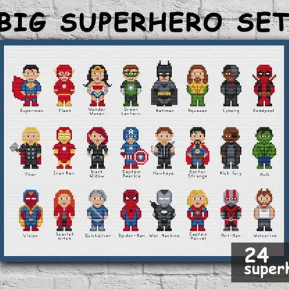 Superheroes cross stitch pattern pdf, Marvel cross stitch pattern