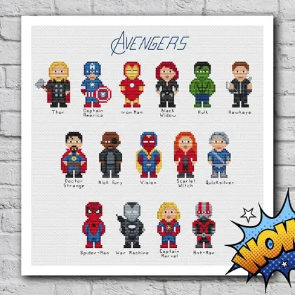 Avengers cross stitch pattern pdf, Marvel cross stitch pattern