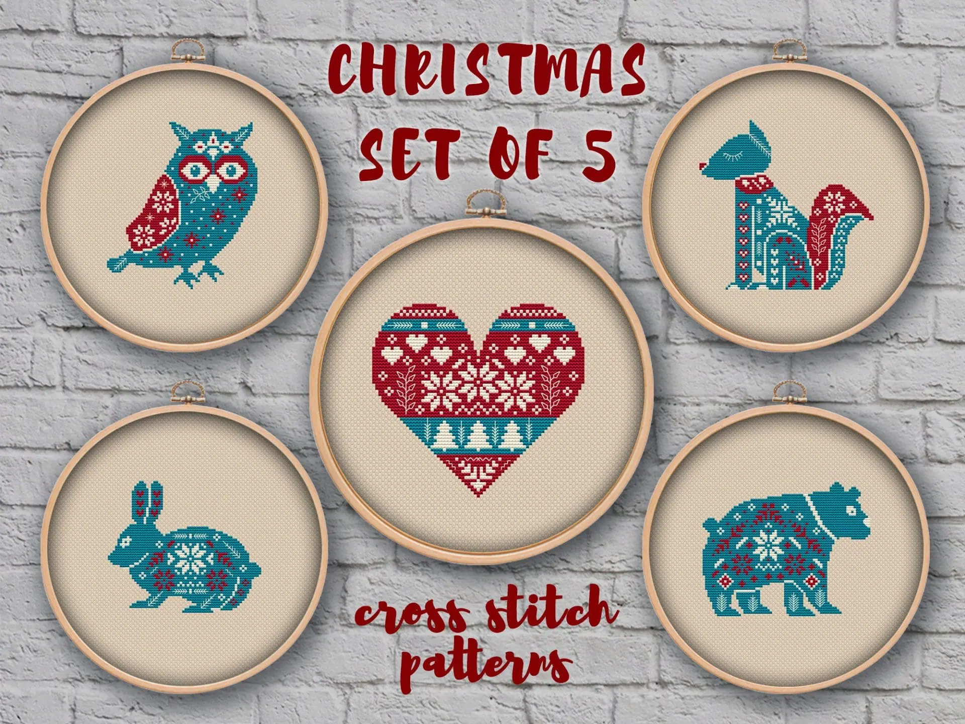 Christmas set cross stitch pattern pdf, Winter cross stitch 1 Christmas set cross stitch pattern pdf, Winter cross stitch