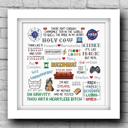 The Big Bang Theory cross stitch pattern pdf